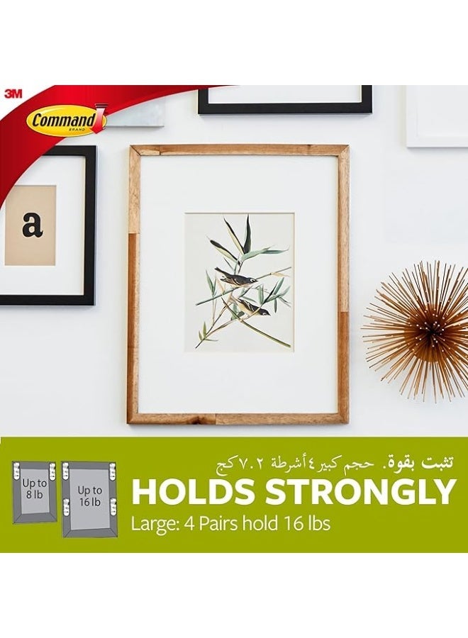 Command Picture Small Hanging Strips White color, 4 pairs/pack | Holds 1.8 kg whole pack | Organize | Decoration | No Tools | Holds Strongly | Damage-Free Hanging - Image 5